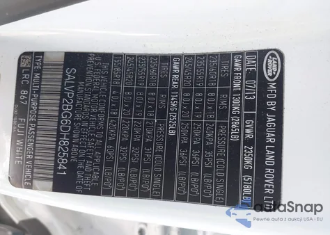 2013 Land Rover Range Rover Evoque Pure from USA, damaged, VIN SALVP2BG6DH825841